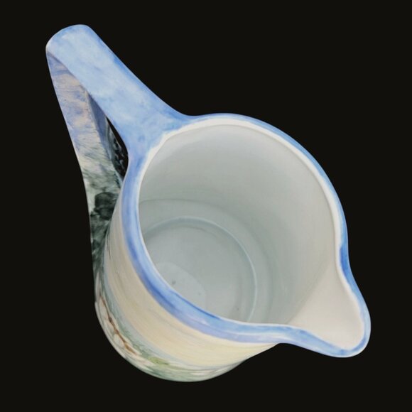 Antique Hand Painted Rosenthal Water Lily Porcelain Creamer Pitcher Art Nouveau - Picture 7 of 10